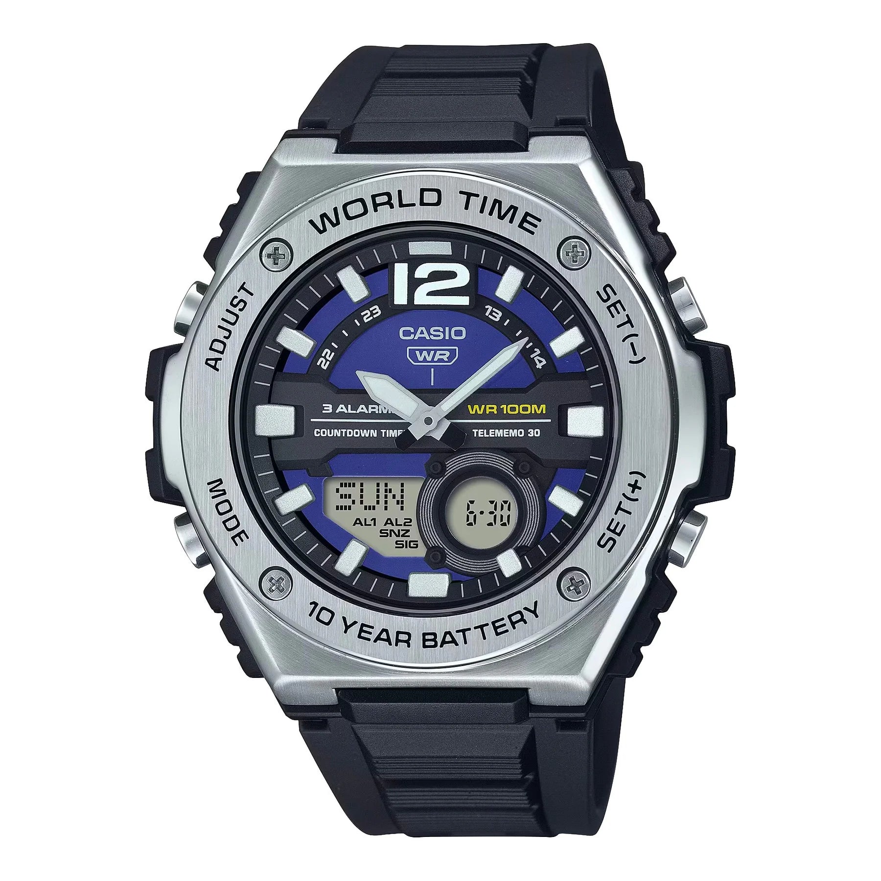 Casio Metal-Clad Dual Digital Analogue Watch MWQ100-2A – G Life