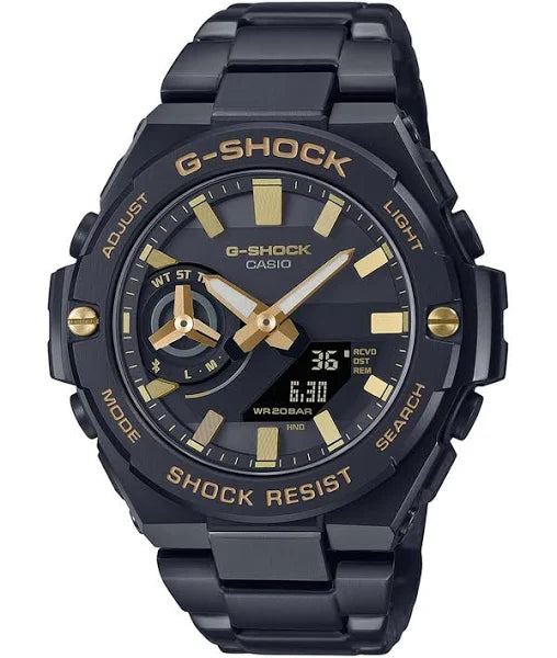 G shock casio gold and black discount