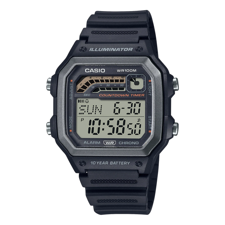 Casio Digital 10YR Battery Watch Unisex WS1600H-1A