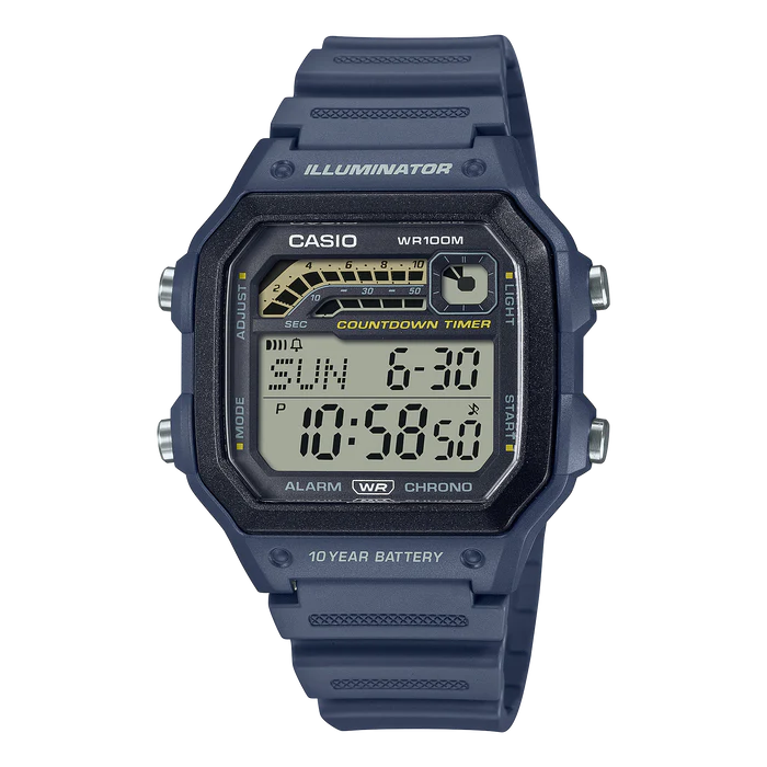 Casio Digital 10YR Battery Watch Unisex WS1600H-2A